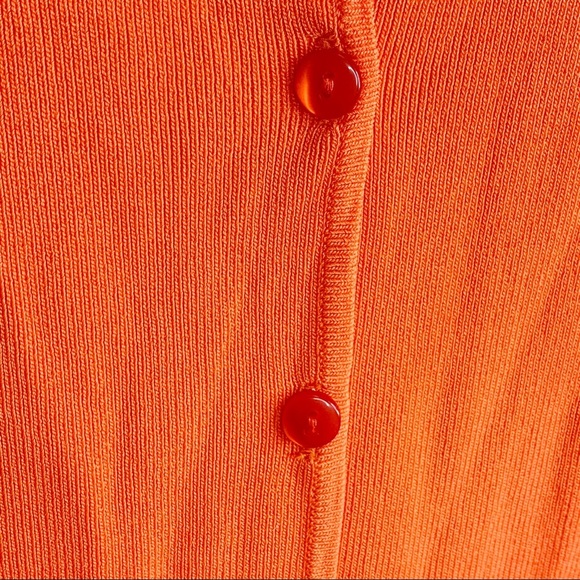 Coldwater Creek Orange Button-Up Cardigan Sweater - Picture 3 of 5